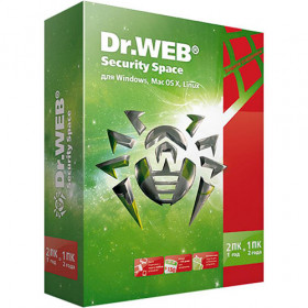 Продление. Dr.Web Security Space Комплексная защита на 1 год 2 ПК