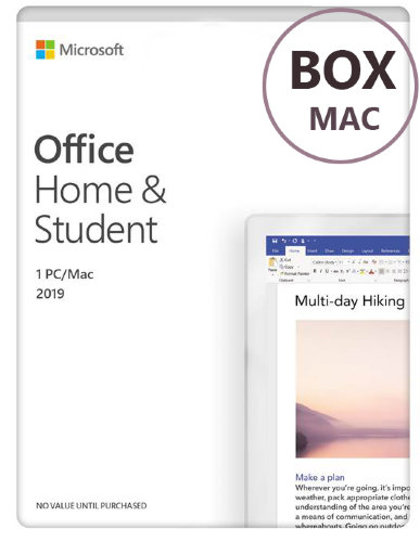 Microsoft Office 2019 Home and Student for MacOS BOX 32/64 bit RU